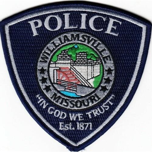 Custom embroidery Patch MISSOURI WILLIAMSVILLE POLICE iron on patch badge can be customizd with your logo design no MOQ