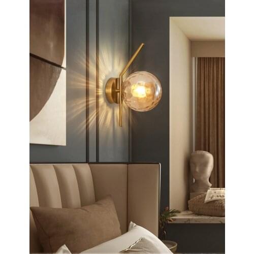 Nordic Led Wall Lamp Moon Wandlamp Bedroom Bedside Lamp Gold Black Design Round Modern Minimalist Glass Wall Lights