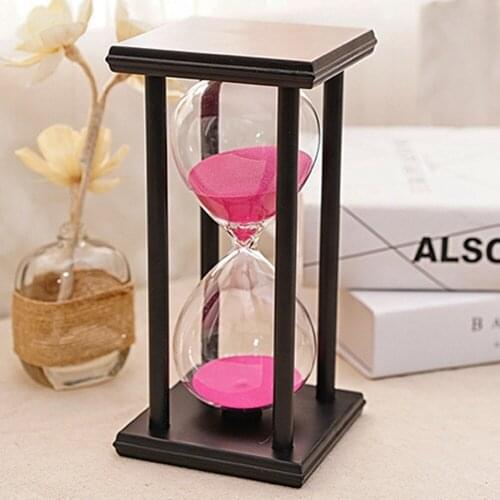 30 Minutes Transparent Crystal Black-framed Sandglass Hourglass Glass Sand Timer Clock Home Decor Wedding Decoration Accessories
