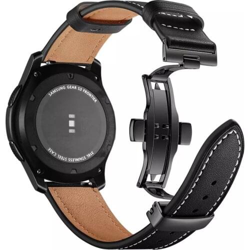 22mm 20mm Leather Strap for Samsung Galaxy watch 45mm/Active 2/Amazfit GTR 47mm Men/Women replacement strap for Huawei watch 3