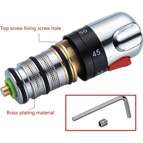 Hot & Cold Water Mixing Val-ve Handle Repair Kit Cartridge Constant Temperature Control Brass Thermostatic Bath Mixer