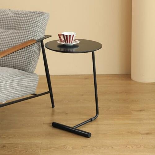 Modern Wrought Iron C-shaped Sofa Side Table Mobile Living Room Mini Creative Coffee Table