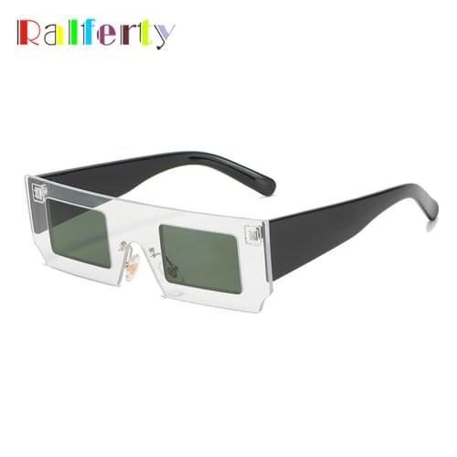 Ralferty Unique Mens Sunglasses Retro Square Flat Top Sun Glasses Female Brand Designer Shades For Women gafas de sol Y9203