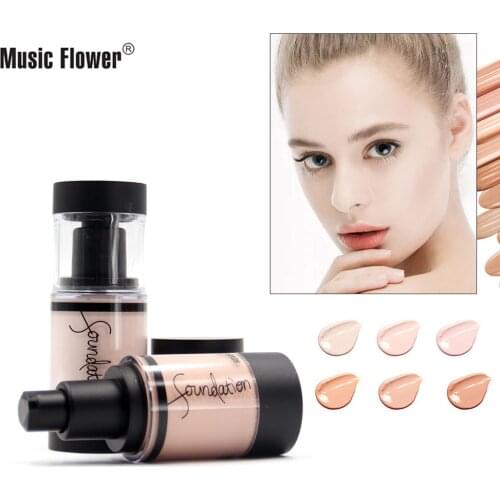 Music Flower Long Lasting Liquid Foundation, Six Color Soft Moisturizing, No Scratch, Concealer Bright Skin Foundation M5093