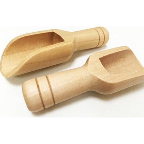 1Pc Wooden Mini Tea Coffee Scoops Seasoning Candy Spices Bath Salt Spoons SPA Tool Laundry Detergent Powder Spoon