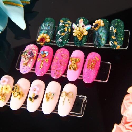 10pcs 6.5/15/18cm Display Plate Nail Tip Stand Holder Nail Art Tool Salon Manicure acrylics slide Double Sided Tape,GH5454