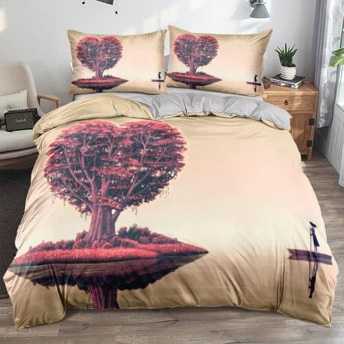 3D Custom Valentine Beddings Gray Duvet Cover Sets Comforter Covers Set Pillow Cottoms King Queen Full Twin Size Bedding Sets