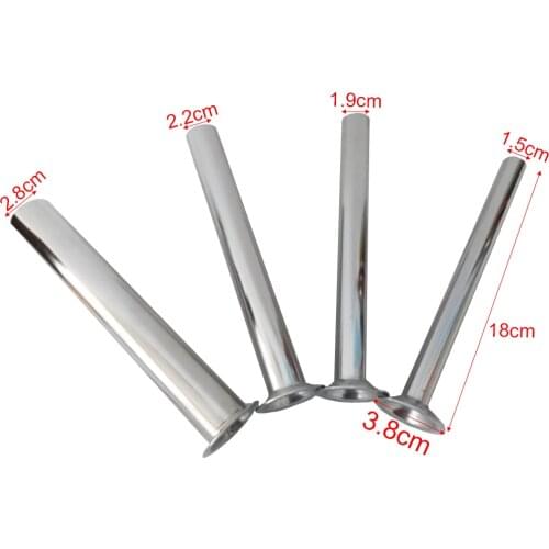 4pcs/set thick meat grinder stuffer head for Sausage casings funnel handmade stainless steel tubes