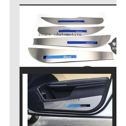 Car Accessories Anti Kick Pad Car Door Guard Plate Cover Trim Decoration for HONDA Civic 2016 2017 2018