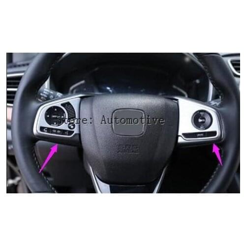 Car-Styling Interior Accessories High-equipped ABS Matte Wheel Steering Button Frame Cover For Honda CRV CR-V 2017 2018