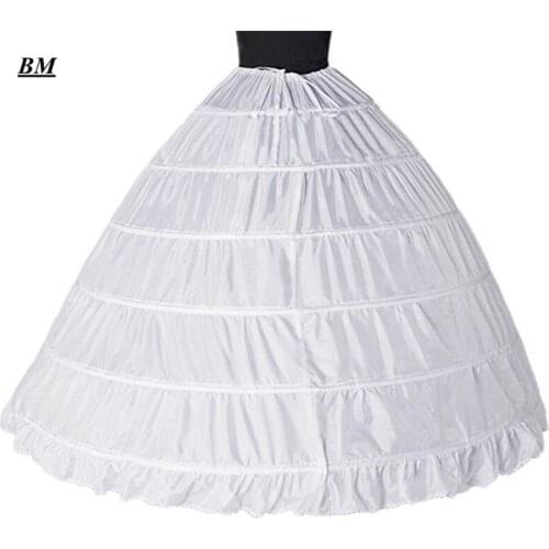 2019 White/Black 6 Hoops Petticoat Crinoline Slip Underskirt For Wedding Dress Bridal Gown In Stock Wedding Accessories BM96