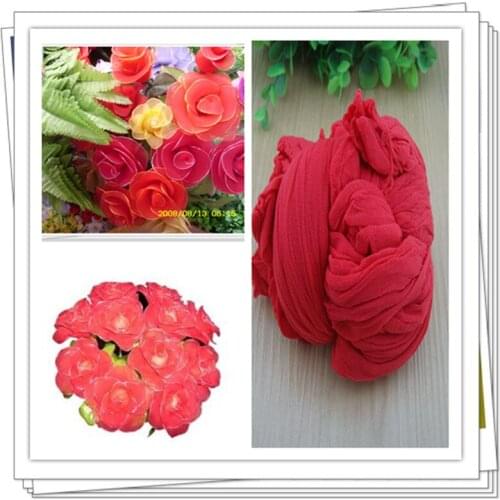 Free shipping 47 colors mix shipping or only one color ship mesh flowers,nylon stocking material/ronde flower for DIY flower