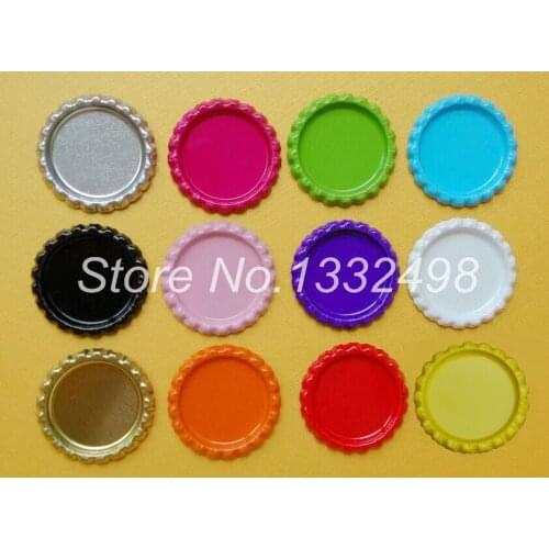 Free Shipping 5000 pcs/lot 1 inch 25.4mm Colored flattened bottle caps Flat Bottlecaps diy Hair bows Accessories Mixed 12 Colors