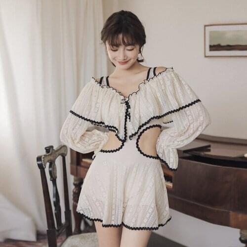 Bikinis 2021 Korean Hot Bathing Suit Women Trendy Swimwear For Teens One Piece Push Up Onepiece Swimsuit Plus Size Girl Skirt