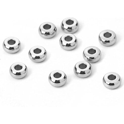 DoreenBeads 304 Stainless Steel Spacer Beads Round Silver Color 4mm/5mm/6mm/7mm/8mm DIY Making Necklace Bracelet Fashion Jewelry