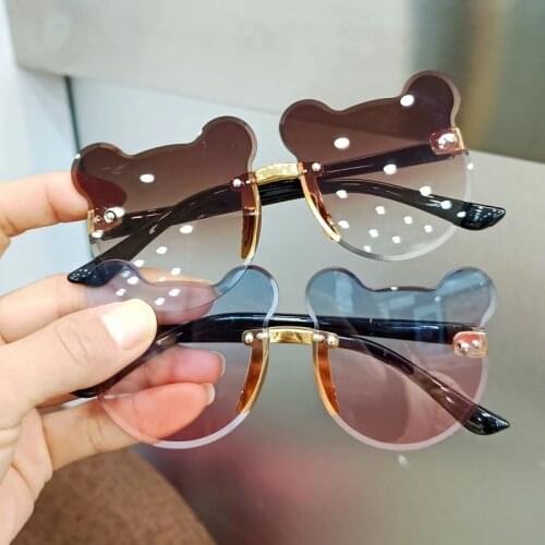 Childrens Sunglasses Fashion Baby Sunglasses Glasses Cute Cartoon Bear Shape Flower Round Sunglasses Anti-glare