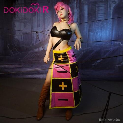 DokiDoki-R Anime JoJos Bizarre Adventure Cosplay Trish Una Spice Girl Costume Women Sexy Costume JoJos Bizarre Adventure