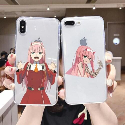 Darling In The FranXX ZERO TWO 02 Phone Case For iphone 5 5s se 2 6 6s 7 8 12 mini plus X XS XR 11 PRO MAX transparent pretty