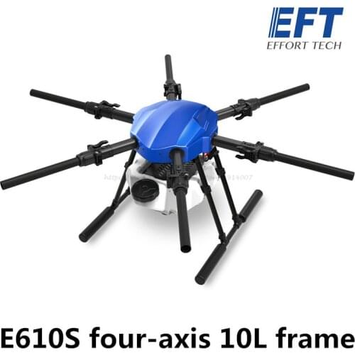 EFT E610 Upgrade E610S Agricultural Spray Drone Frame Kit 10L Drone Spreader System with X6 Power System