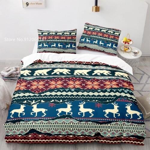 Nordic Style Duvet Cover 3D Print Bohemian Bedding Set Merry Christmas Bed Cover Set Home Birds Flowers Bedspread 2/3 Pcs