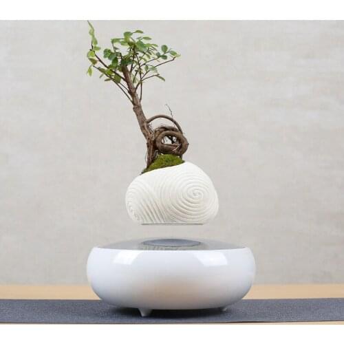 Levitating Air Bonsai Pot Rotation Flower Pot Planters Magnetic Suspension Floating Pot Potted Plant Home Desk Decor