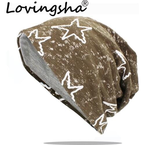 LOVINGSHA Autumn And Winter Hats For Men Stars Design Ladies Thin Hat Brand Skullies And Beanies Women Hat Unisex HT173