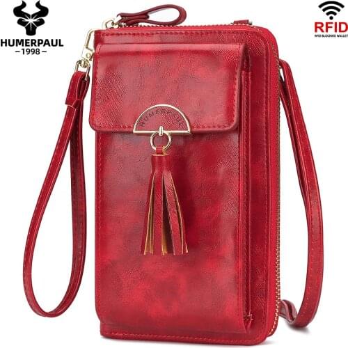 HUMERPAUL Small Crossbody Phone Bag for Women PU Leather Cellphone Shoulder Bags Quality Design Card Holder Wallet Purse Fashion