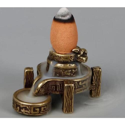 Copper Wheel of Destiny Fortunes Backflow Incense Burner Waterfall Censer Incense Holder Aromatherapy Furnace Home Decoration