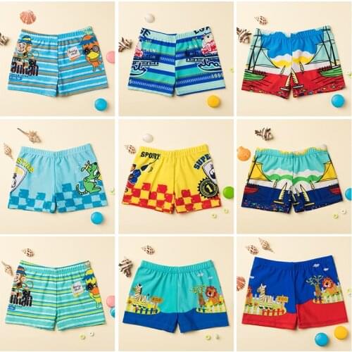 Cartoon Summer Boys Swimsuit Striped Quick-drying Waterproof Childrens Swimming Trunks Swimwear Baby Boy Bathing Suits 3T-14T