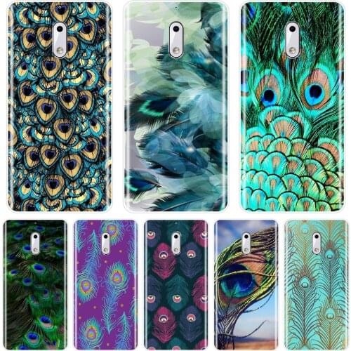 TPU Peacock Feather Green Aesthetic Pretty Girl Phone Case Silicone For Nokia 7 Plus X6 Soft Back Cover For Nokia 1 2 3 5 6 8
