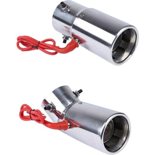 Exhaust Muffler Tip Pipe with LED Light Universal Vehicles Bolt-on to Car Modified Single Outlet Tail Throat