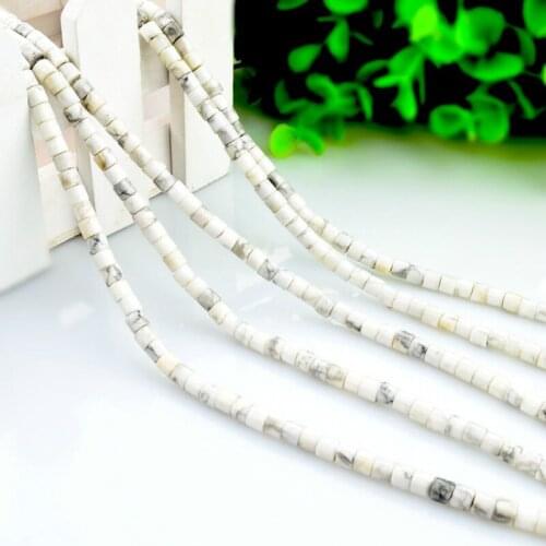 Natural white stone loose beads 4x4mm semi-cylindrical beads made small yards bracelet necklace DIY accessories 40cm
