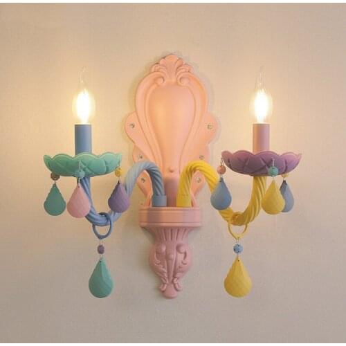 Nordic Decor Childrens Room Wall Lamp Modern Crystal Wall Light Fixtures Simple Study Bedroom Lamps LED Eye Protection Lighting