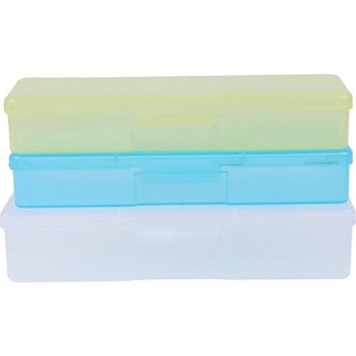 Nail Art Opbergdoos Polijsten Bestand Buffer Container Rechthoek Doorschijnende Plastic Nail Tekening Pen Brush Case Organizer