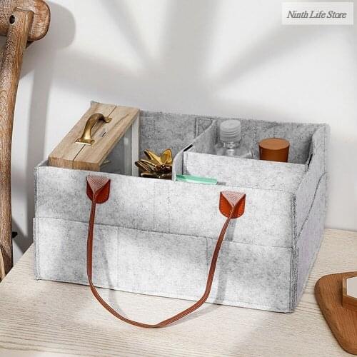 Portable Foldable Felt Diaper Storage Bag Multifunction Kids Clothes Handbag Baby Diaper Organizer Household Storage Supplies