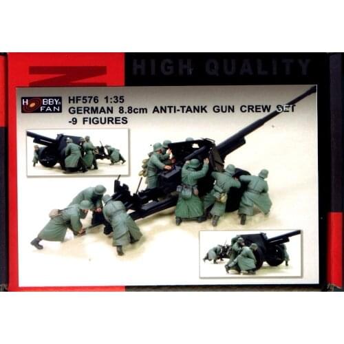 1/35 8.8cm Anti-Tank Gun Crew Set, 9 Figures, No tank, Resin Model Soldier GK, War theme, Unassembled and unpainted kit