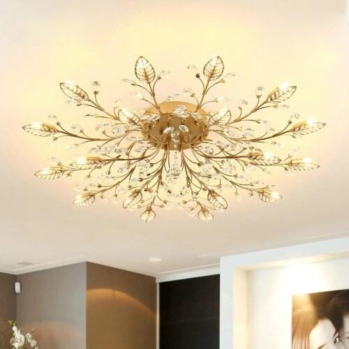 Chandelier Modern Crystal Decoration Chandeliers Ceiling For Living Room Bedroom Dining Room G9 Black/Gold Iron lighting Fixture