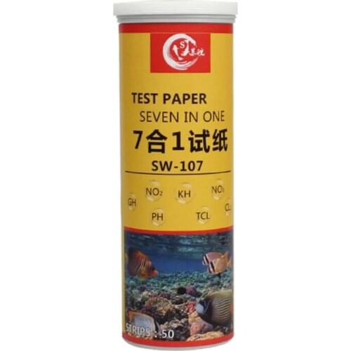 Aquarium Test Strip 50 Strips Pack Fish Tank Testing Kit for Freshwater Saltwater Pond Easy to Read Water Testing Guide