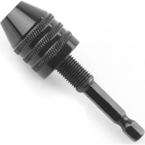 Drill Chuck Hex Shank Converter 1PC 1/4 Inch Black/Silver Keyless Quick Change For Drilling 0.3-8mm 0.6-8mm Adapter