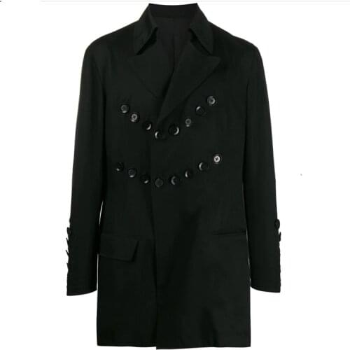 S-6XL!!2020 The spring hair stylist many button individual suit male Korean version loose single suit joker jacket