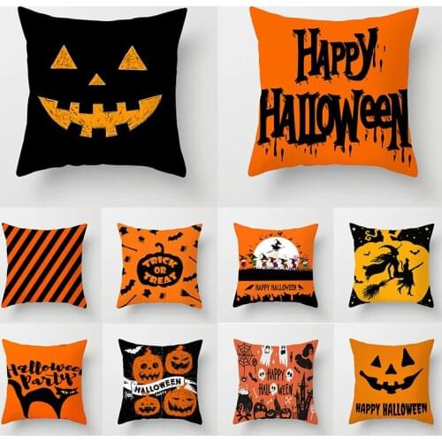 Halloween Printing Pillowcase pumpkin Cushion Cover Style Sofa Pillowclips Household Cute Pumpkin Pillow case Throw Pillow Cover