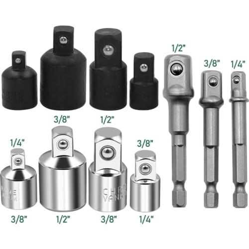 1/4 3/8 1/2 Ratchet Wrench Socket Converter Head Sleeve Adapter Wrench-sleeve Joint Converter Hex Shank Extension Drill Bits Bar