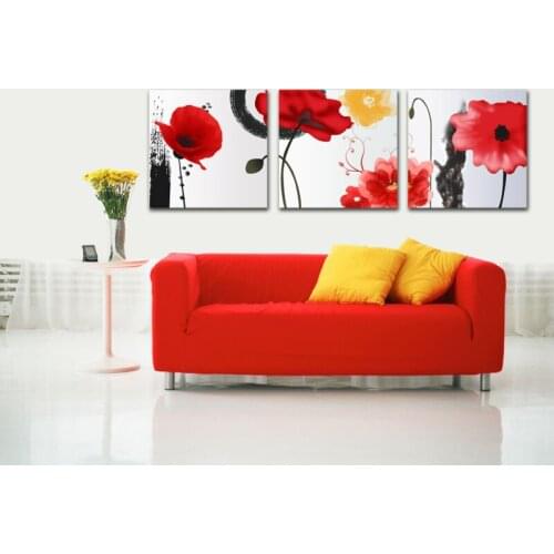 3 Pieces Canvas Picture Art Oil Painting Home Decoration Canvas paintings Picture Print Flower for Living Room Framed PJMT-44