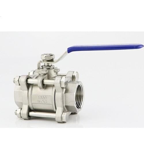 3PC Manual Ball Valve Female Thread SS304/SS201 Stainless Steel DN15/DN20/DN25/DN32/DN40