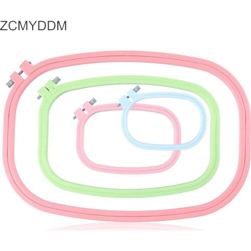 ZCMYDDM 4PCS Embroidery Hoop Sewing Hoop Cross Stitch Square Shape Plastic Embroidery Shed DIY Sewing Embroidery Accessories