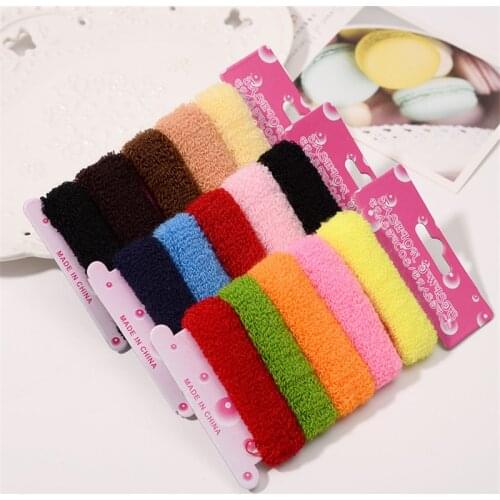 5Pcs/Lot Women Hair Accessories Elastic Hair Bands Candy Color Hairband Scrunchy Thick Towel Ring Roop Hair Hoop Cute Headdress
