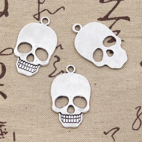 5pcs Charms Skull 35x22mm Antique Making Pendant fit,Vintage Tibetan Bronze Silver color,DIY Handmade Jewelry