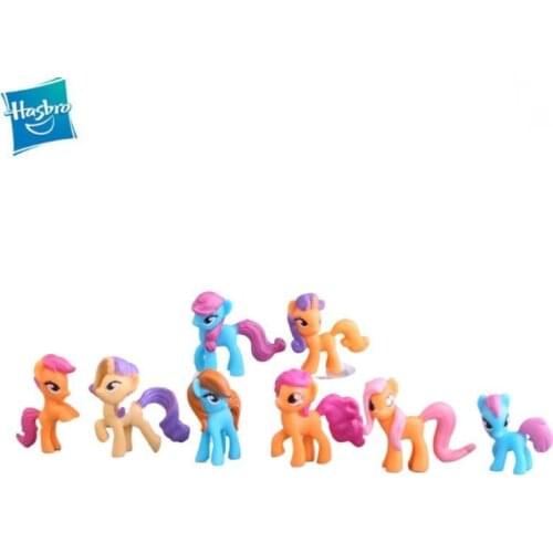 8pcs Hasbro My Little Horse Decorative Ornaments Micro Landscape Model Toys Dolls Dolls Ornaments Girls Toys anime figure toys