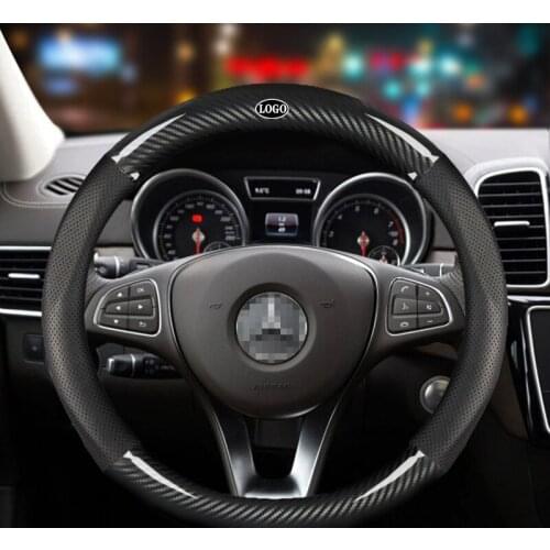 Car Carbon Fiber Steering Wheel Cover 38cm for Mercedes Benz All Models W204 W213 W212 Auto Interior Accessories Car styling