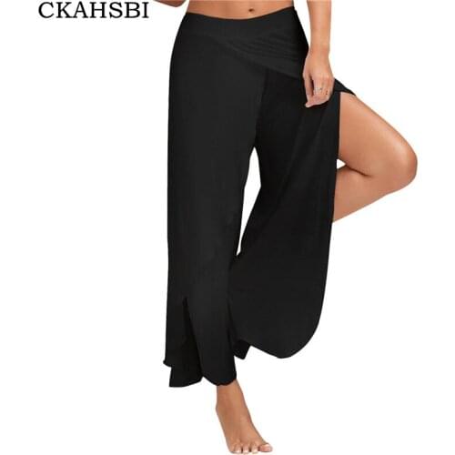 CKAHSBI Sexy Fitness Gym Yoga Pants Women Loose Trouser Sport Running Pants Wide Leg Sports White Black 5XL Plus Size Trousers